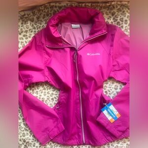 🌷Columbia Switchback IV Rain Jacket Pink Omni-Shield Lightweight Women’s L NW